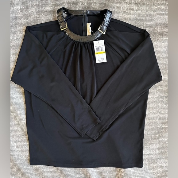 Michael, Michael Kors Women’s Black dolman sleeve cold shoulder buckle Neck Med - Picture 1 of 14